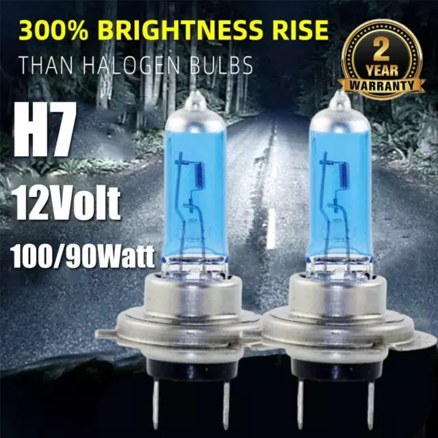 H7 100w Xenon Headlight Bulbs Super White 6000k Lamp Light Effect Hid Fast