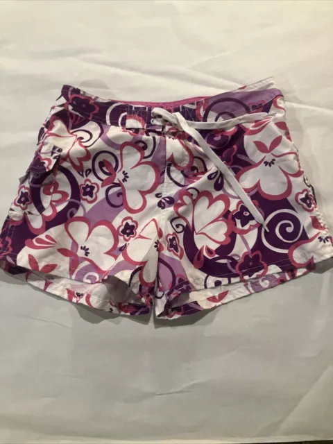 Kanu Surf Girl's Board Shorts - Pink / Purple Size 12/14 -Swimsuit