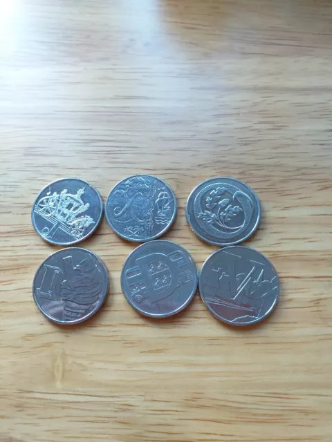 SIX 10p COINS WITH LETTERS / J X O V D I