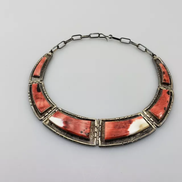 Santo Domingo Henry & Esther Rosetta Sterling Silver Necklace Zuni Navajo Hopi