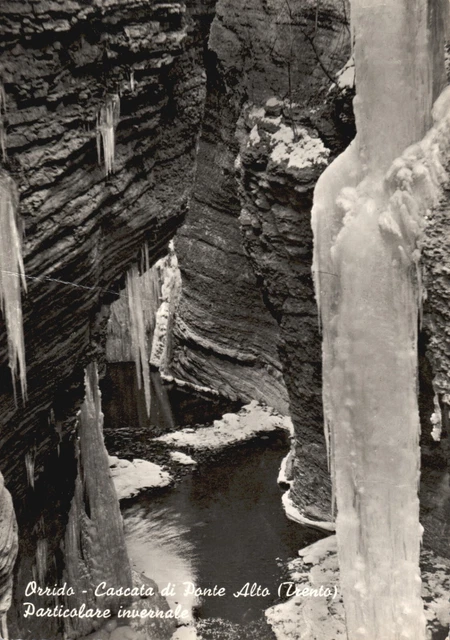 AB7607 Trento, Cascata di Ponte Alto, Particolare invernale, Cartolina, Postcard