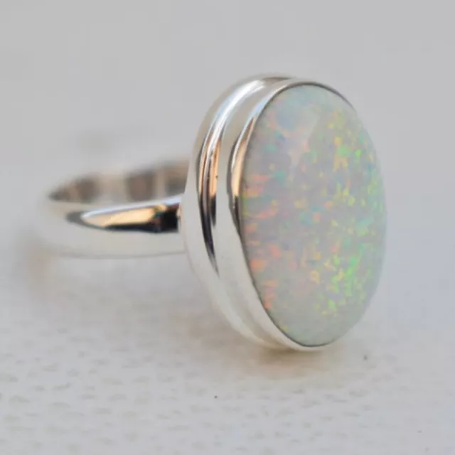 Opal Edelstein 925 Sterlingsilber Ring Muttertag Schmuck Alle Größen AM-159