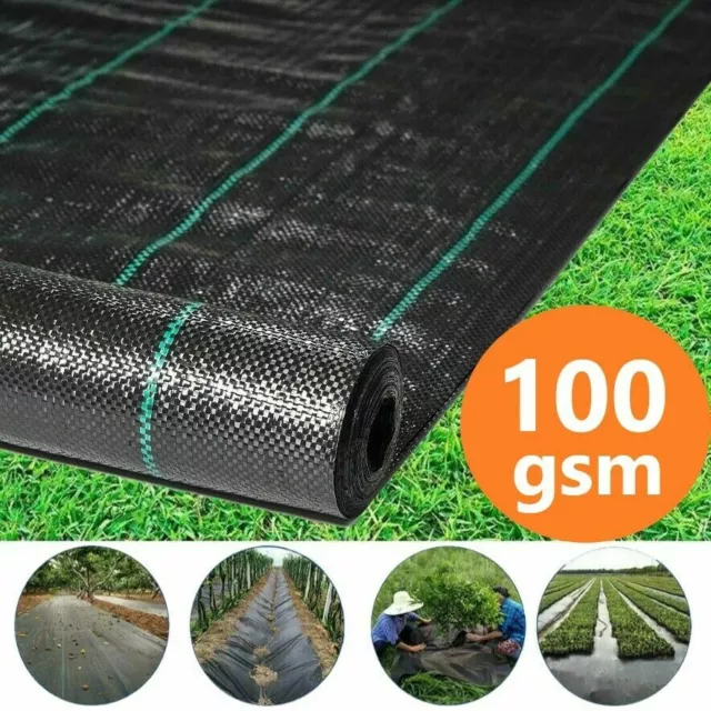 100gsm Weed Control Fabric Ground Cover Membrane Garden Landscape 1-4m Widths UK
