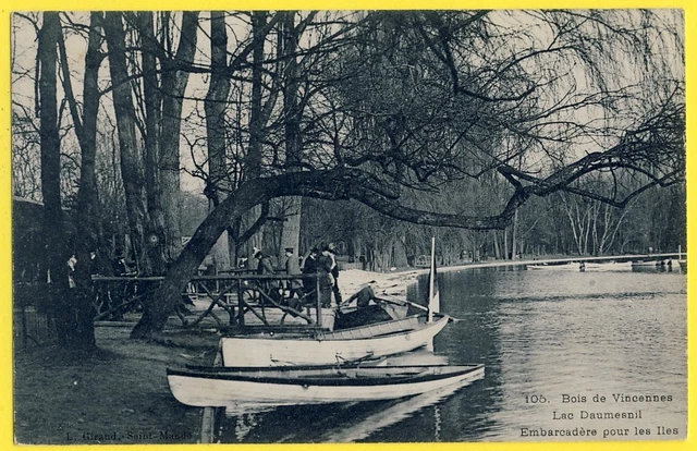 cpa Rare 75 - PARIS Bois de VINCENNES Lac DAUMESNIL EMBARCADÈRE pour les ILES