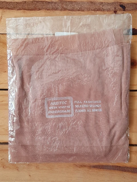 Lot De 8 Paires De Bas Nylon Vintage Années 50 - Fully Fashioned T4 Gris/beige - Neuves Avec étiquettes