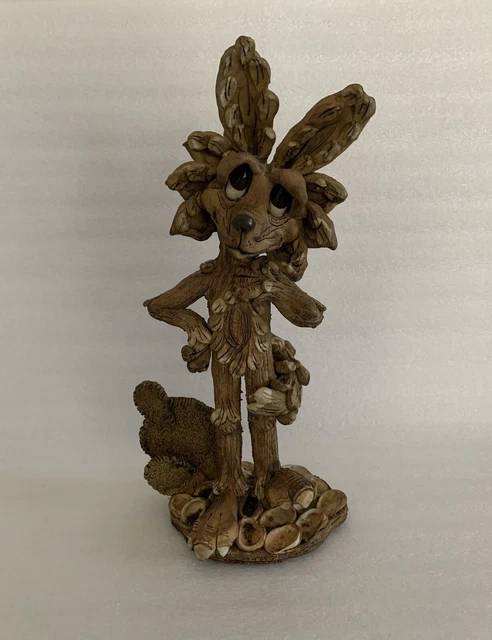 Rare Vintage Max Hindt Clay Pottery Fox Sculpture Statue 15 1/2" Ht. Whimsical
