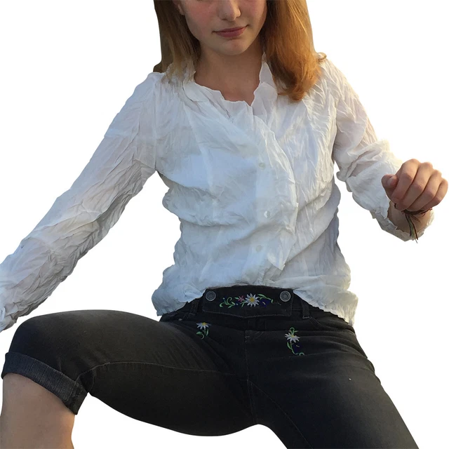 Camicia folcloristica donna camicetta folcloristica tempo libero bianco vegano dalla Germania 38 rosa