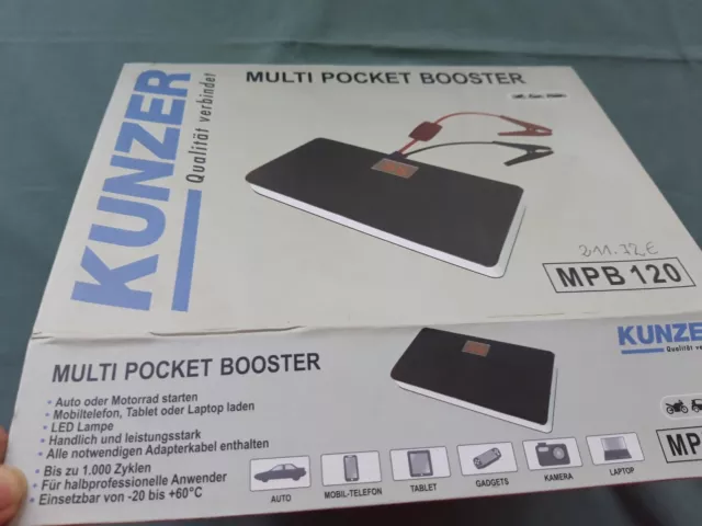 Kunzer MPB120 Multi-Pocket-Booster 12.000 mAh, schwarz