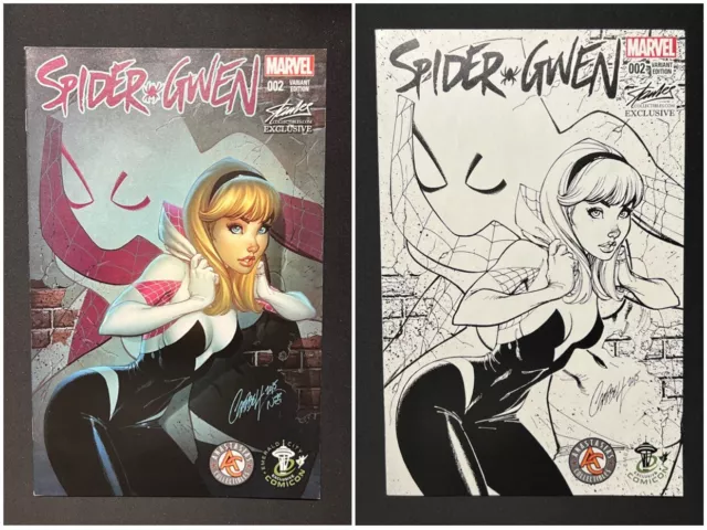 Spider-Gwen #2 Eccc J Scott Campbell Variant Set Of 2 Stan Lee Exclusive Nm-/Nm