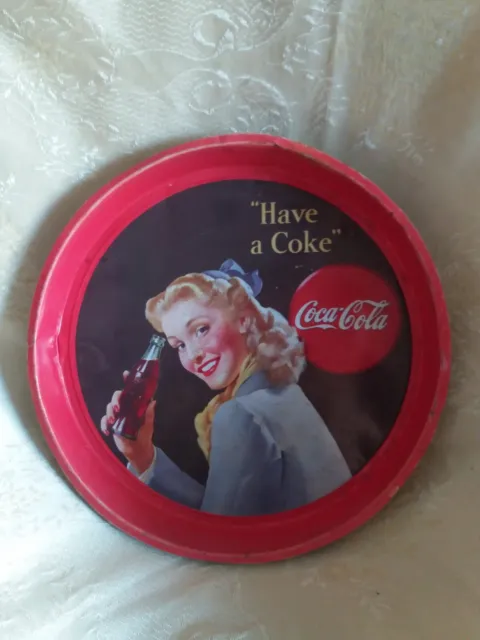 Unico e raro vassoio pubblicitario coca cola in latta originale anni 60 70