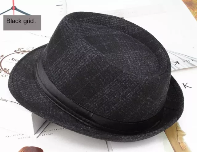 New Fashion Top Hat Plaid Hat Fedora Hat Casual Hat 3