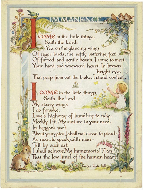 Vintage Religious Greetings Card Text By Evelyn Underhill Pictures By M Tarrant