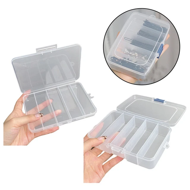 Lot de 4 bacs de rangement en plastique avec couvercles en bambou