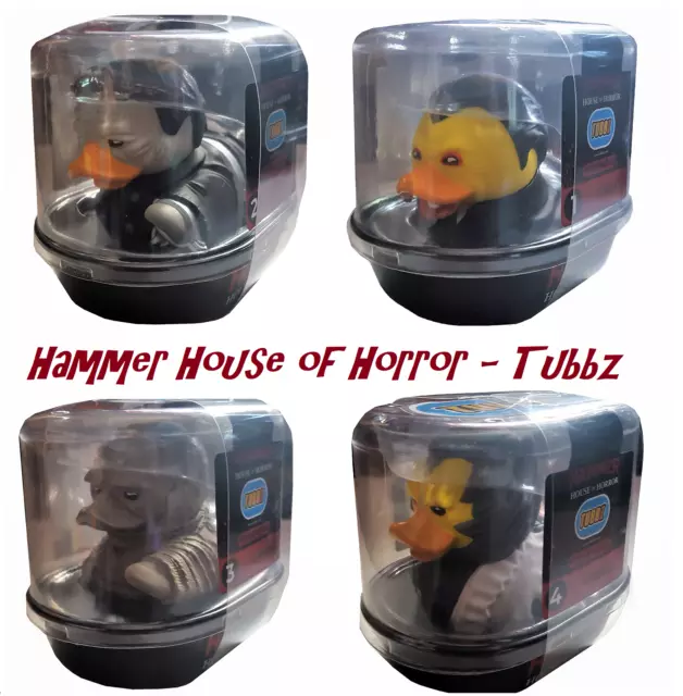 Tubbz Hammer House Of Horror Collectable Duck Dracula Frankenstein Mummy Wolfman