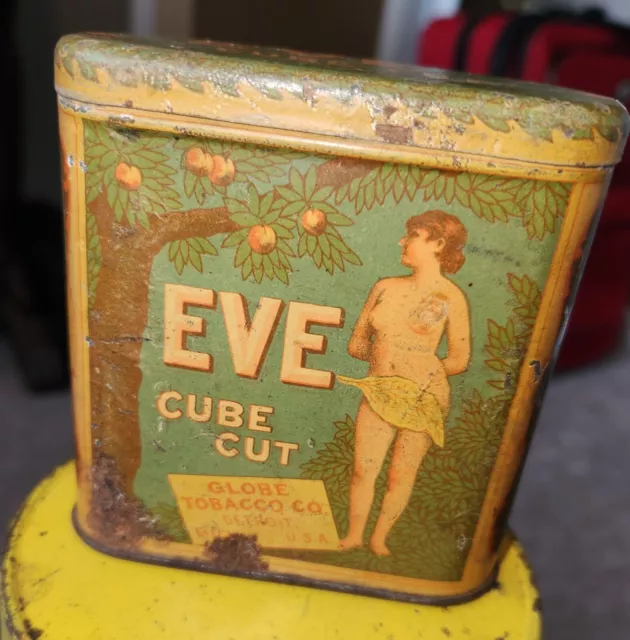 Vintage Advertising  Empty  Eve  Vertical  Pocket Tobacco Tin  669-