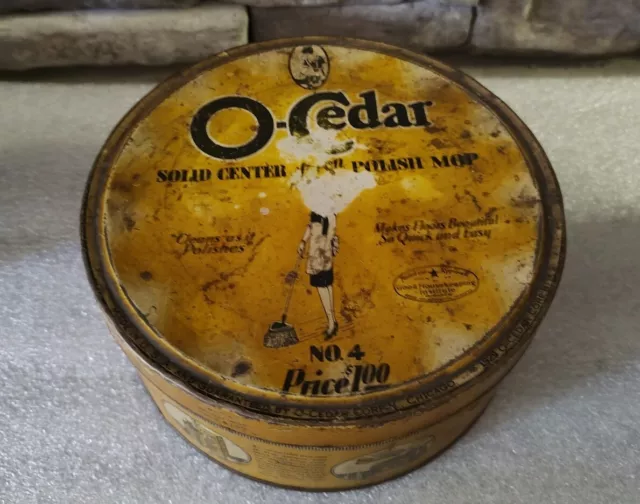 Vintage O-Cedar Mop Polish Tin With Lid