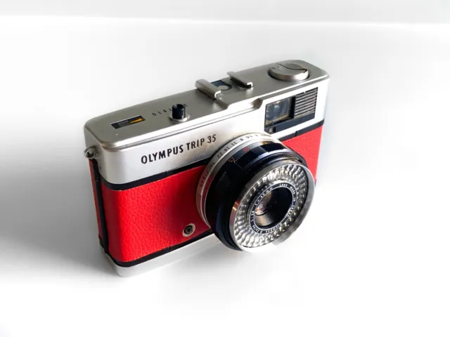Olympus Trip 35 SLR Film Camera New Seals & Leather Red Fully Working