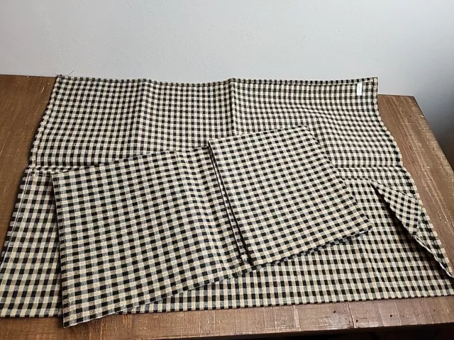 Longaberger Set of 2 Fabric Napkins- Khaki Check