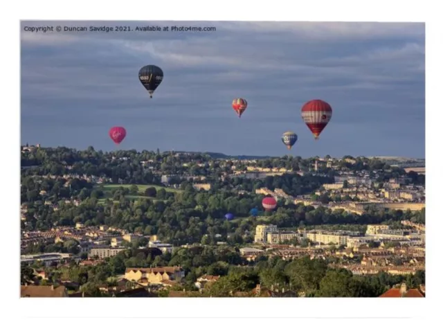 Giclee Somerset Photo fine Art Mounted Photo Print of Hot Air Balloons Over Bath