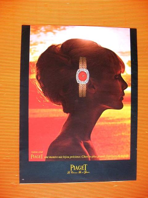 PUBLICITE DE PRESSE PIAGET HORLOGERIE MONTRE NéE BIJOU PRECIEUX AD 1970