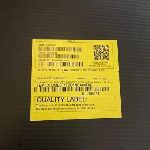 Corning Evolv™ HC  DMB6F1TDD1NCA00F0B 12F  TERMINAL STUB SST TDRP/SCAPC A00F