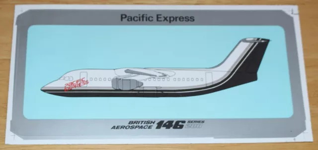 ### RARE ### Pacific Express (USA) BAe 146 Airline Sticker