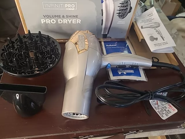 InfinitiPro Conair Professional Hair Dryer. 1875 Watt. Pink/Gold. Never Used!