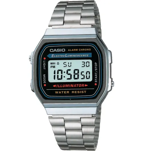 Casio A168W-1 Mens' Classic Digital Illuminator Stainless Steel Wrist Watch