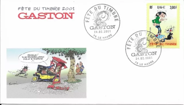 Enveloppe - France - 2001 Fête du timbre Gaston - YT 3370