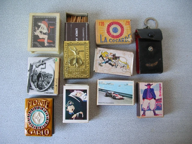 LOT ANCIENNES BOÎTES d'allumettes et étui pour boîte collection EUR 14