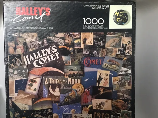 Vintage Springbok Jigsaw Puzzle HALLEY'S COMET 1000pc  1986 Comes The With Pin