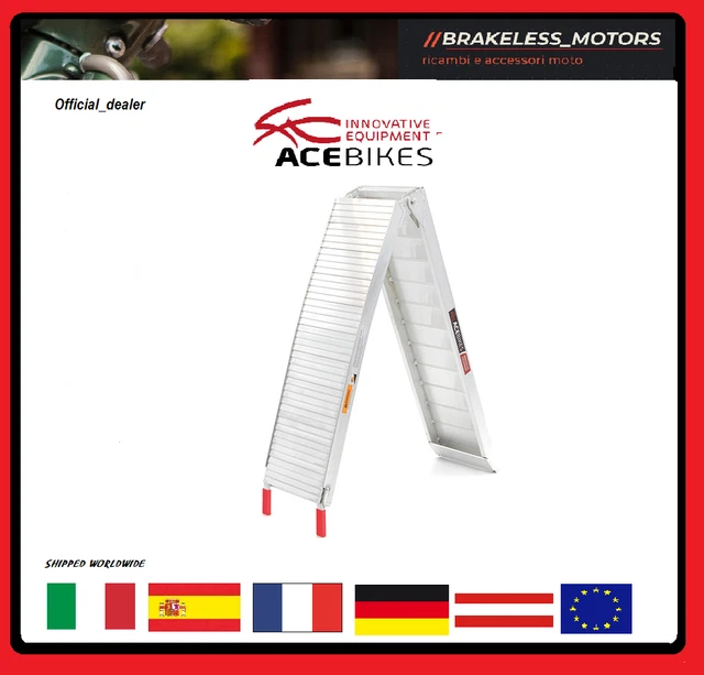FOLDABLE RAMP - RAMPA PIEGHEVOLE  In alluminio Peso  7,3 kg  Lung.(aperta):220cm