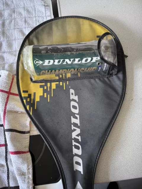 Dunlop Tennis Racket Power Plus 105 With Cover Case Grip 3 (4 3/8") Yellow Black