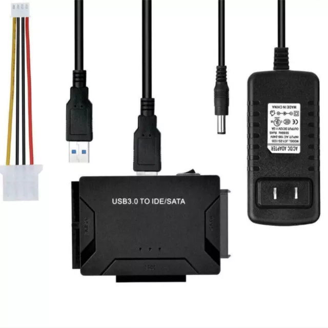 Kit de câble adaptateur pour disque dur externe USB 3.0 vers IDE et SATA