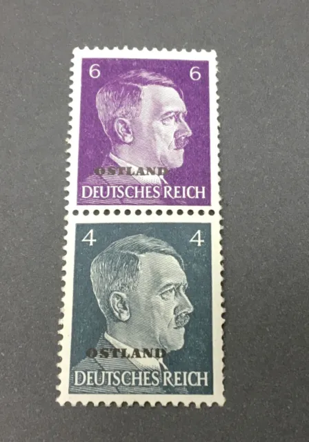 German occupation of Baltikum Lithuania Latvia Ostland 1941 - 2 unused stamps