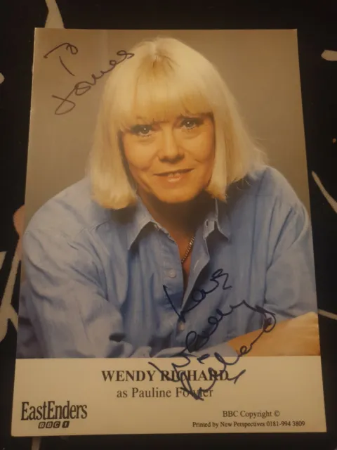 BBC EastEnders Pauline Fowler Wendy Richard Signed Cast Card Autograph Rare