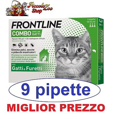 Frontline Combo gatti 9 pipette antiparassitario per gatto antipulci SCAD 2024