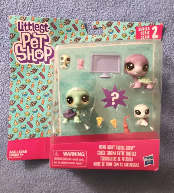 Hasbro Littlest Pet Shop Series 2 “Movie Night Turtle Crew” Brand-New