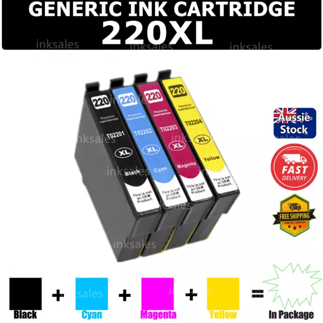 Generic Ink Cartridge 220XL 220 For Epson WF2630 WF2660 WF2750 XP220 XP324 XP420