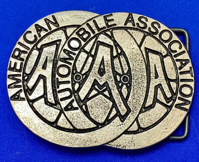 Triple A, AAA,  American automobile association club Road travelers belt buckle
