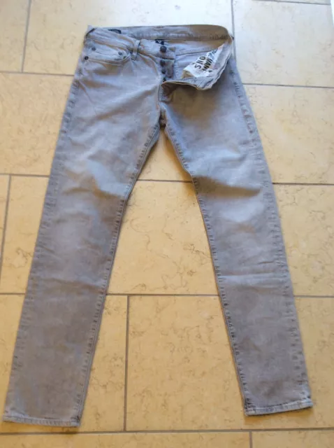 true religion grau jeans rocco relaxed skinny herren 33/32