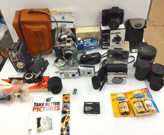 Job Lot Of Vintage And Digital Cameras-Good/Acceptable Condition (R7)