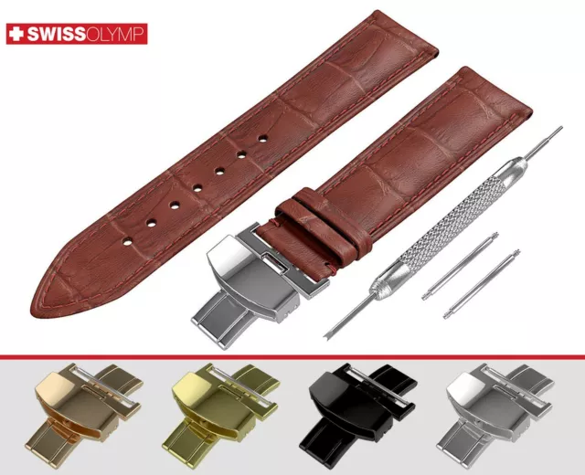 Fits BULOVA BROWN Genuine Leather Watch Strap Band For Buckle Clasp 12-24mm Mens