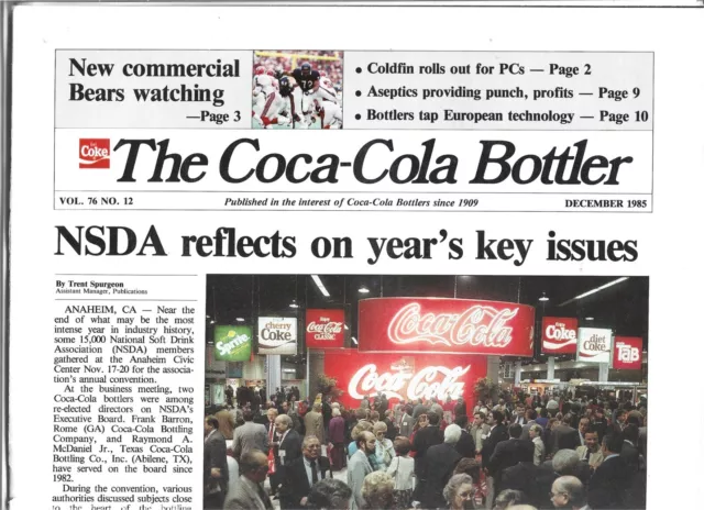 THE COCA-COLA BOTTLER, Company Magazine  . Dated  DECEMBER 1985