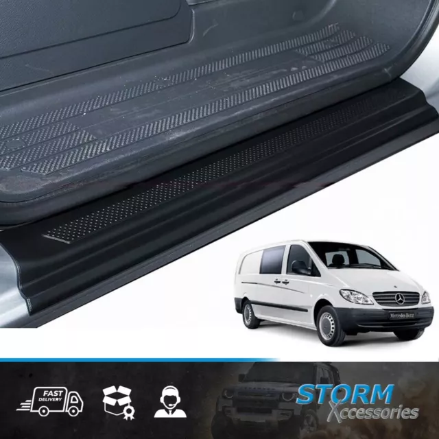 For Mercedes Vito W639 2003-2014 Stx Door Sill Guards Protectors Pair In Black