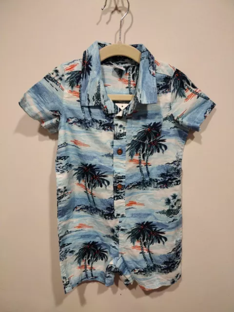 NWT Baby Gap Tropical Print One Piece Shirt Romper Size 12-18 mos.-Summer Beach