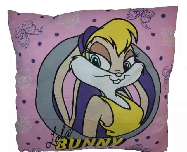 Vtg Space Jam Lola Bunny Tune Squad 15" Plush Pillow Bugs Pink hearts flaw