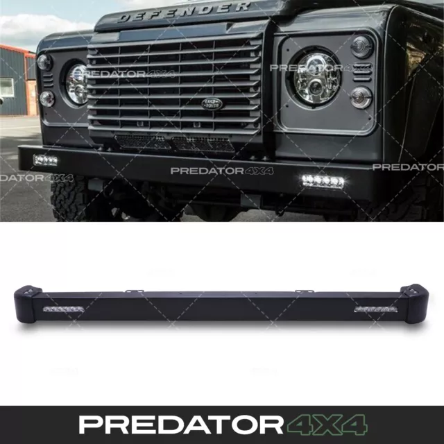 Steel Front Bumper Led Hid Spot Light Bar For Land Rover Defender 90 110 83-16