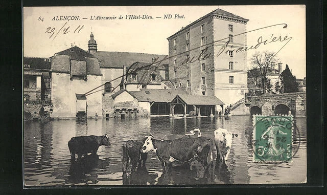 CPA Alencon, l´Abreuvoir de l´Hotel-Dieu 1911