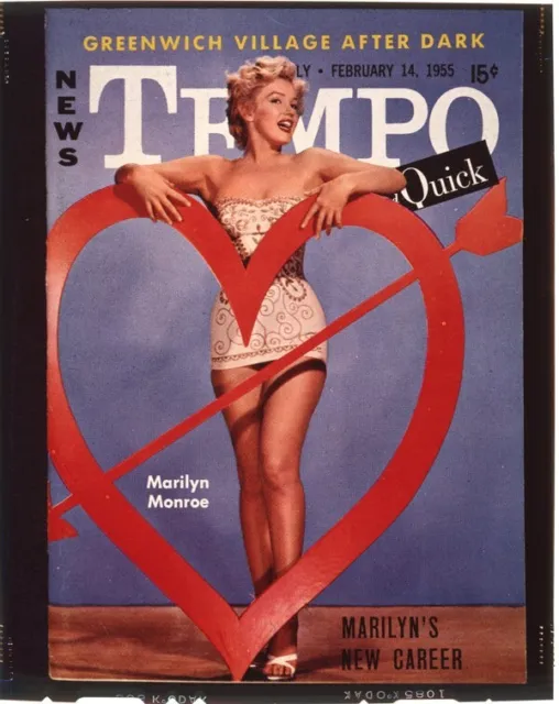 Marilyn Monroe Vintage Tempo & Quick Magazine Cover 4x5 Transparency Swimsuit